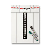 Red Dragon Dry Wipe Score Board main product image showing the score board and included contents