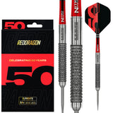 Red Dragon Element 6B Steel Tip Darts main product image showing the darts, packaging, flights, shafts, and included accessories