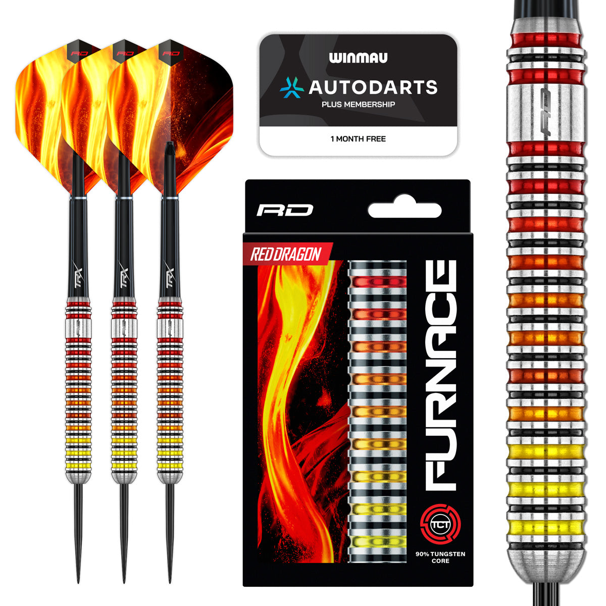 Red Dragon Furnace 90% Tungsten Core Steel Tip Darts – Double Top