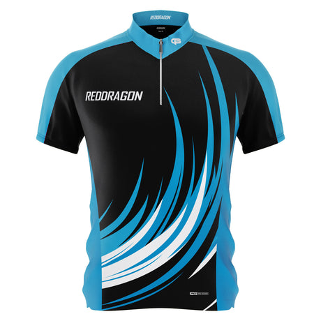 Red Dragon Gerwyn Price 50 Years Limited Edition Dart Shirt front view image showing the complete shirt design, colours, anniversary graphics, and sponsor logos