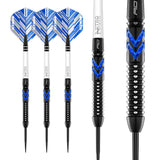 Multiple angle view of the Gerwyn Price Blue Ice SE dart barrel profile and design