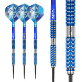 Gerwyn Price Glacier Steel Tip Darts complete dart overview image showing the full barrel profile and design from multiple angles