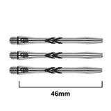 Gerwyn Price Iceman Aluminium V Groove Dart Stems black main product image showing the stems, packaging, and included contents