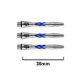 Gerwyn Price Iceman Aluminium V Groove Dart Stems blue main product image showing the stems, packaging, and included contents