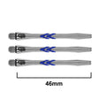 Gerwyn Price Iceman Aluminium V Groove Dart Stems blue main product image showing the stems, packaging, and included contents