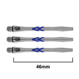 Gerwyn Price Iceman Aluminium V Groove Dart Stems blue main product image showing the stems, packaging, and included contents