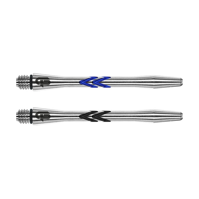 Gerwyn Price Iceman Aluminium V Groove Dart Stems main product image showing the stems, packaging, and included contents
