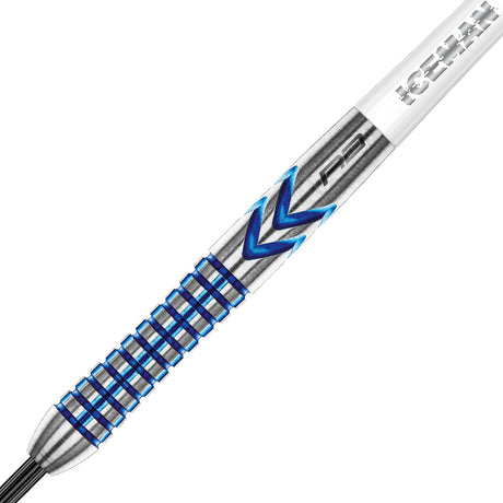 Close up view of the Gerwyn Price Iceman Contour barrel grip and precision machining