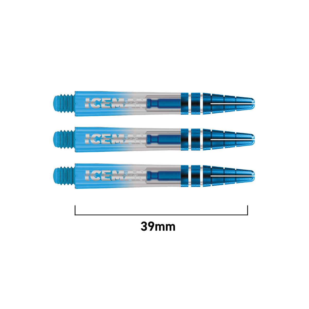 Gerwyn Price Iceman Nitro Ionic Dart Stems Blue White Intermediate length variant image
