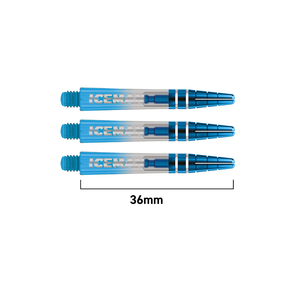 Gerwyn Price Iceman Nitro Ionic Dart Stems Blue White Short length variant image