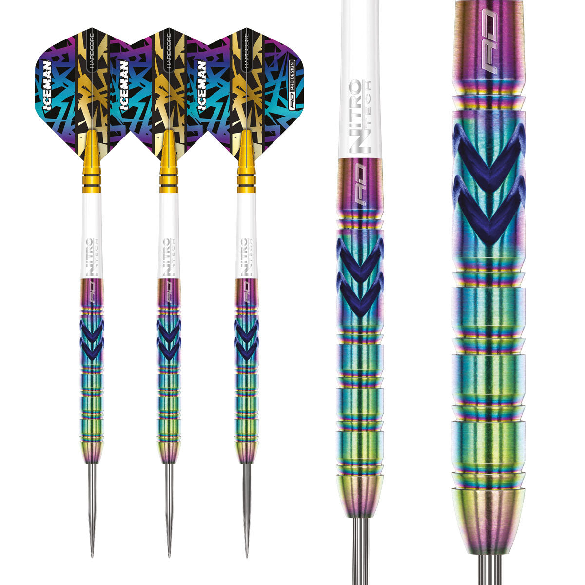 Multiple angle view of the Gerwyn Price Ionic dart barrel profile and design