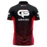 Red Dragon Gerwyn Price Signature Red Polo rear view image showing the back design and player branding