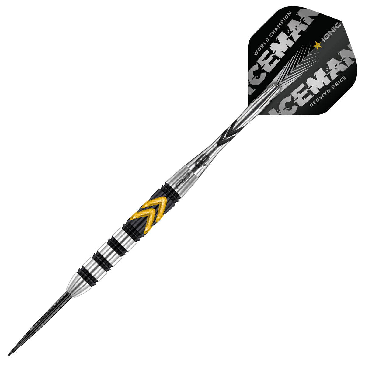 Detailed angle highlighting the Gerwyn Price Thunder SE barrel design and grip pattern