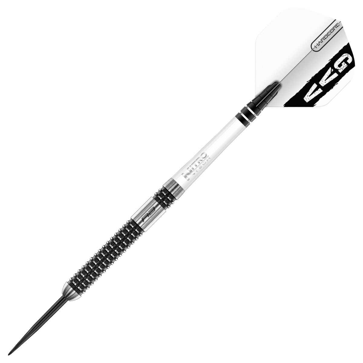 Gian van Veen Axis SE Steel Tip Darts close up image highlighting the barrel grip texture, coating, machining, and design details