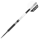Gian van Veen Axis SE Steel Tip Darts close up image highlighting the barrel grip texture, coating, machining, and design details