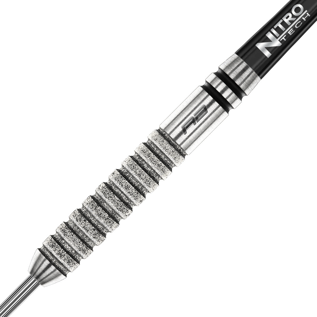 Gian van Veen Tour Edition Steel Tip Darts zoomed image highlighting the barrel grip, machining, coating, and surface detail