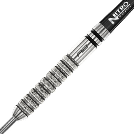 Gian van Veen Tour Edition Steel Tip Darts zoomed image highlighting the barrel grip, machining, coating, and surface detail