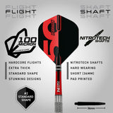 Red Dragon Grizzly 4 Steel Tip Darts image displaying the included flight and shaft configuration