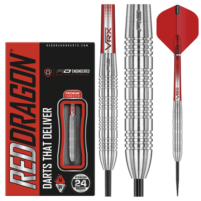 Hell Fire B Steel Tip Darts product image showing the complete dart set, packaging and accessories