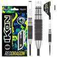 Ikon 1.2 Steel Tip Darts product image showing the complete dart set, packaging and accessories