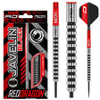 Javelin Black Steel Tip Darts product image showing the complete dart set, packaging and accessories