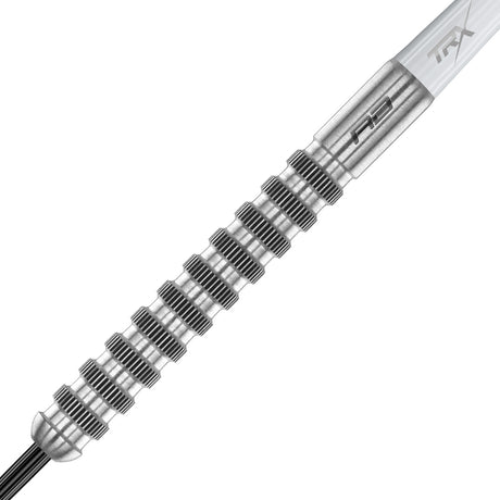 Javelin Speedline Steel Tip Darts zoomed image highlighting the barrel grip, machining, coating, and surface detail