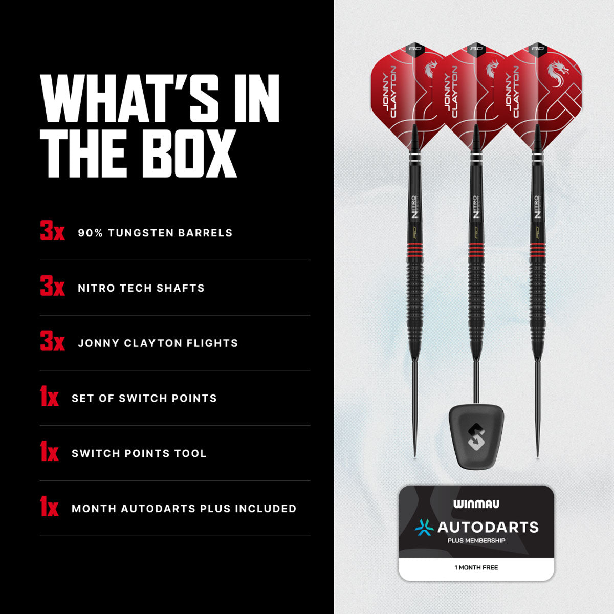 Red Dragon Jonny Clayton RD-ADV Switch Point 90% Tungsten Steel Tip Darts