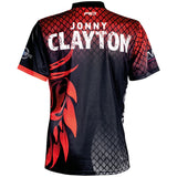 Red Dragon Jonny Clayton Dragon Signature Polo rear view image showing the back design and player branding