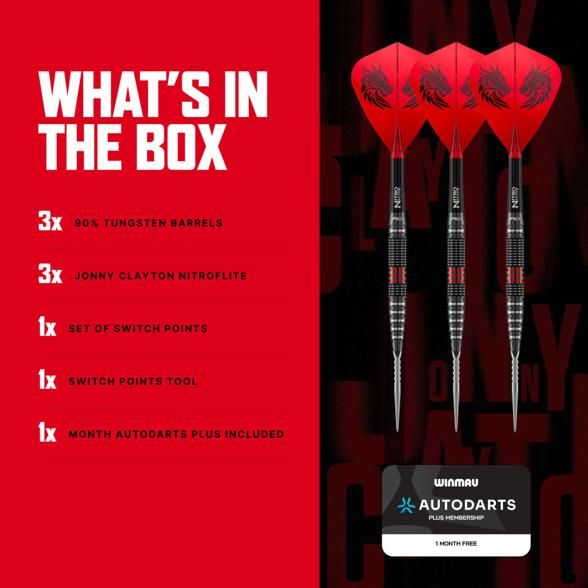 Red Dragon Jonny Clayton RD-PRO Switch Point 90% Tungsten Steel Tip Darts