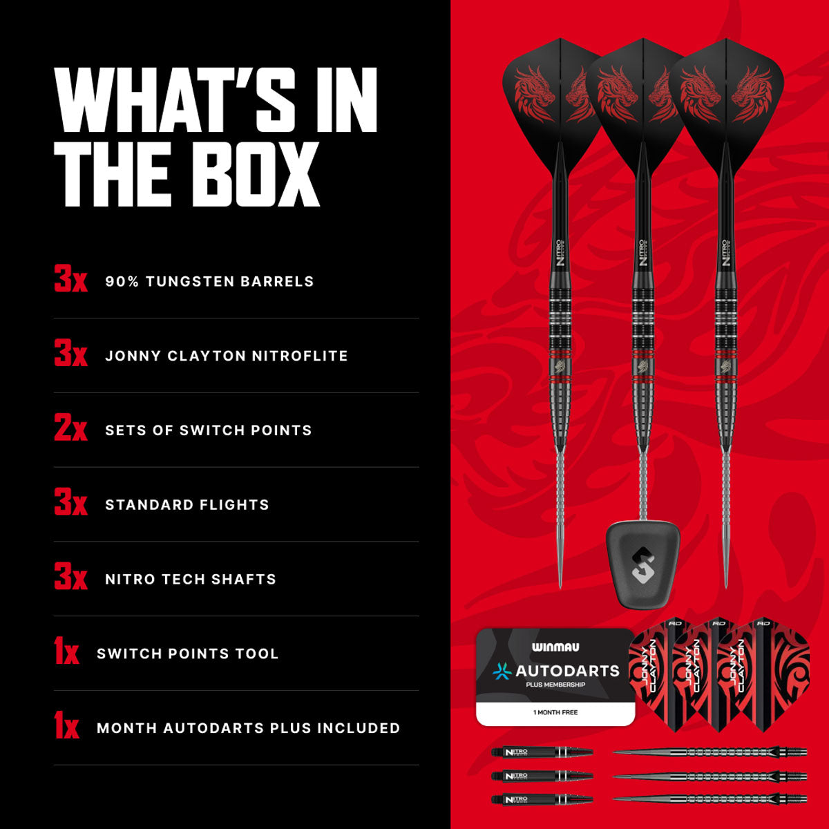 Red Dragon Jonny Clayton RD-ULTRA Switch Point 90% Tungsten Steel Tip Darts