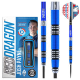 Josh Payne Steel Tip Darts product image showing the complete dart set, packaging and accessories