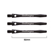 Laser Etched Aluminium Dart Stems Black main product image showing the stems, packaging, and included contents