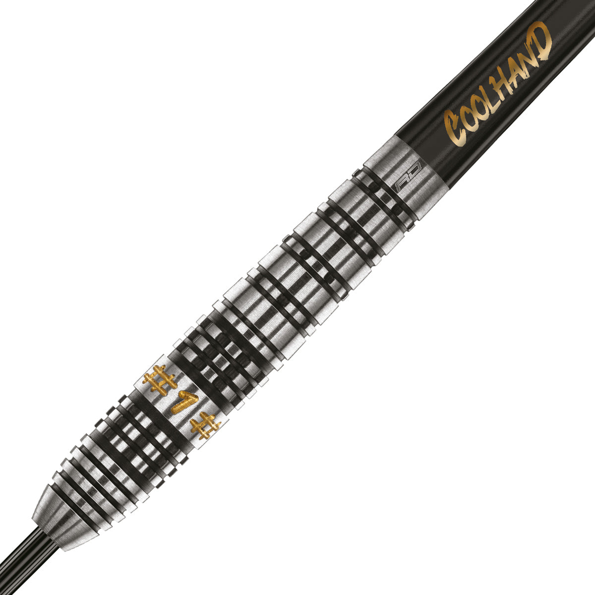 Luke Humphries Prestige Steel Tip Darts zoomed image highlighting the barrel grip, machining, coating, and surface detail