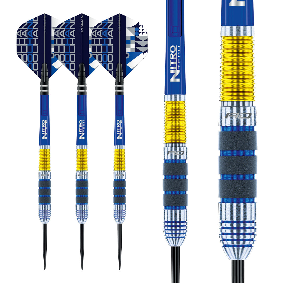 Multiple angle view of the Luke Humphries dart barrel profile and design