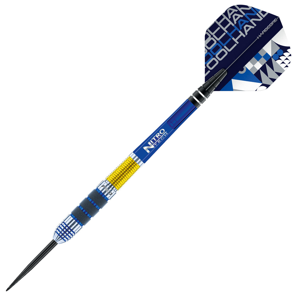 Detailed angle highlighting the Luke Humphries barrel design and grip pattern