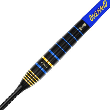 Luke Humphries TX4 Avenger Steel Tip Darts zoomed image highlighting the barrel grip, machining, coating, and surface detail