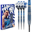 Red Dragon Luke Humphries TX5 Steel Tip Darts main product image showing the darts, packaging, flights, shafts, and included accessories