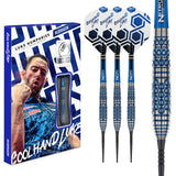 Red Dragon Luke Humphries TX5 Steel Tip Darts main product image showing the darts, packaging, flights, shafts, and included accessories