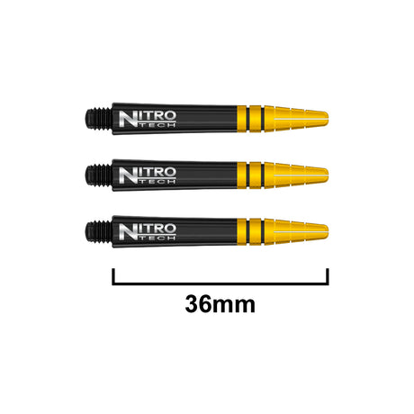 Nitrotech Gold Top Dart Stems Black main product image showing the stems, packaging, and included contents