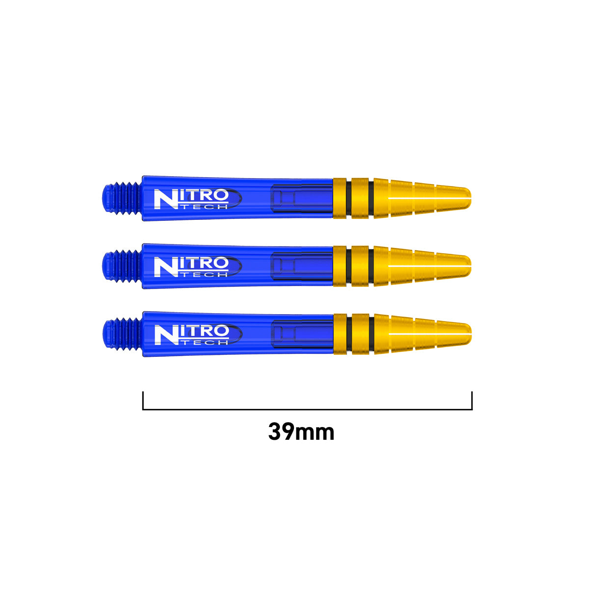 Nitrotech Gold Top Dart Stems Blue main product image showing the stems, packaging, and included contents