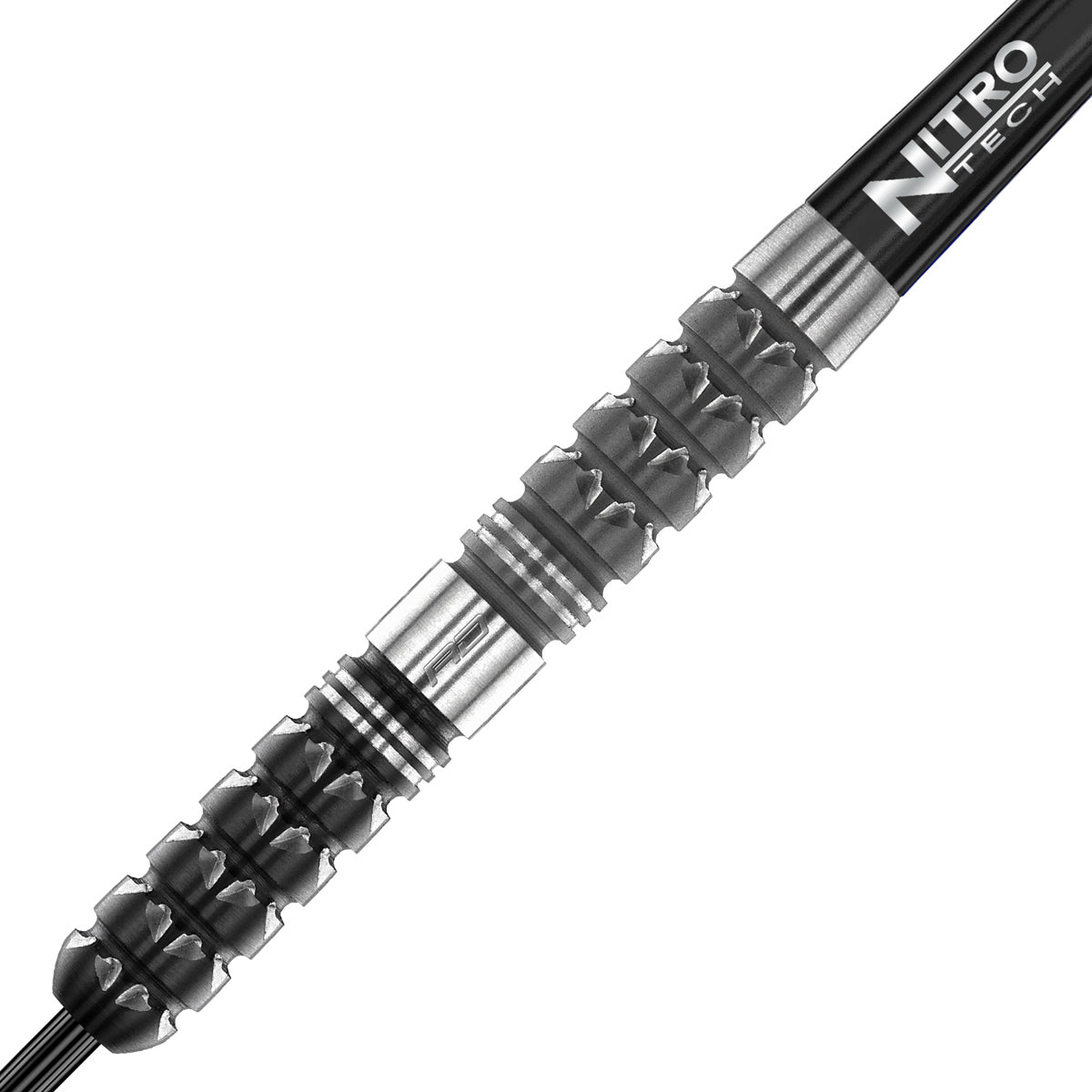 Paradym Tapered Steel Tip Darts zoomed image highlighting the barrel grip, machining, coating, and surface detail