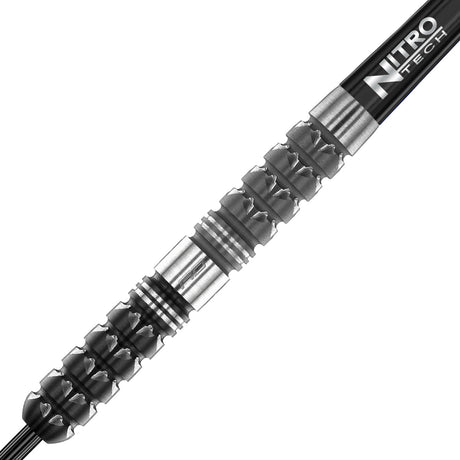 Paradym Tapered Steel Tip Darts zoomed image highlighting the barrel grip, machining, coating, and surface detail