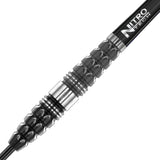 Paradym Torpedo Steel Tip Darts zoomed image highlighting the barrel grip, machining, coating, and surface detail