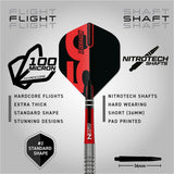 Red Dragon Penetrator 1 Steel Tip Darts image displaying the included flight and shaft configuration
