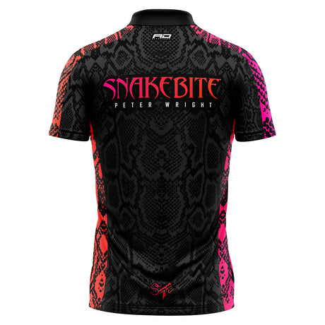 Red Dragon Peter Wright 50 Years Limited Edition Dart Shirt rear view image showing the back design and player branding