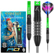 Peter Wright Black Strike Steel Tip Darts product image showing the complete dart set, packaging and accessories
