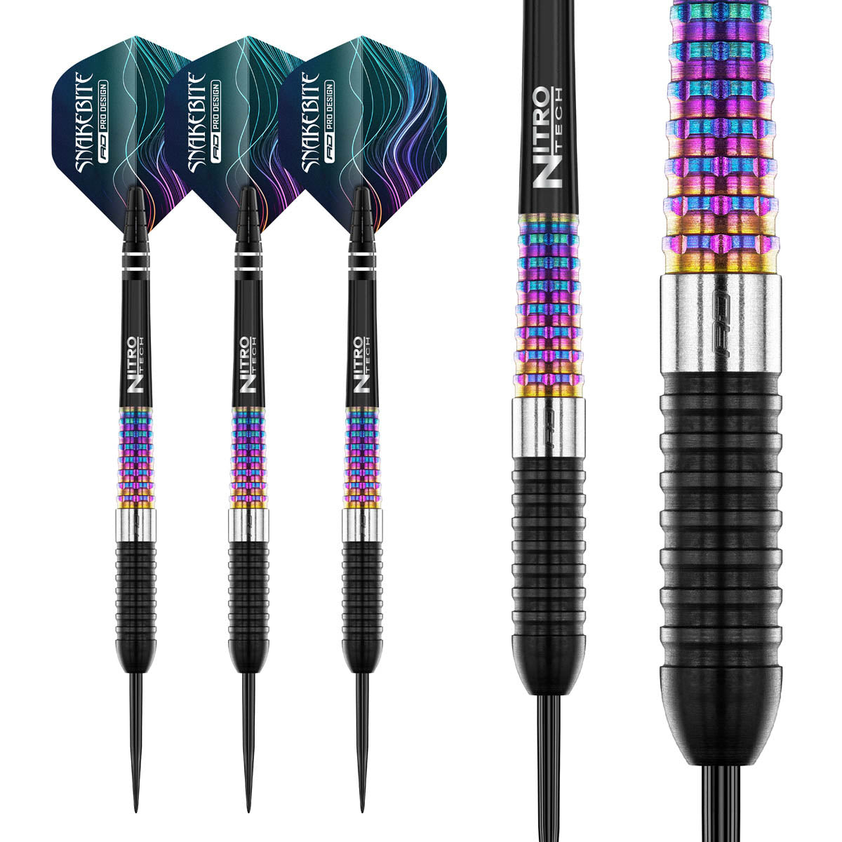 Peter Wright Corra Steel Tip Darts complete dart overview image showing the full barrel profile and design from multiple angles