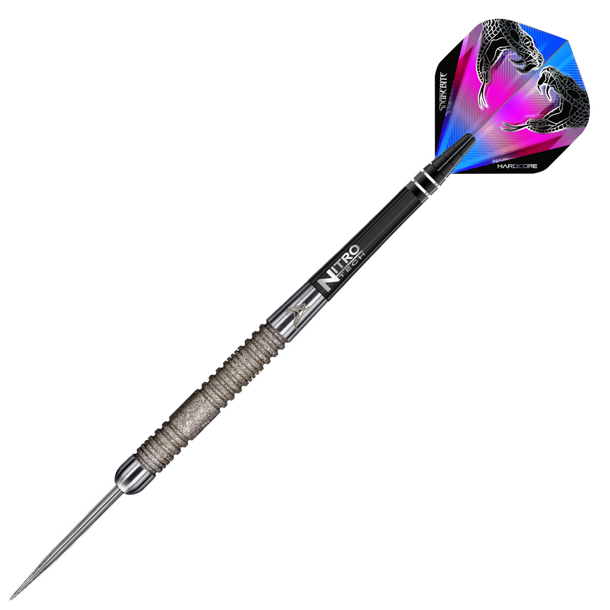 Detailed angle highlighting the Peter Wright Euro 11 Element barrel design and grip pattern