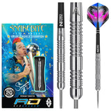 Peter Wright Euro 11 Steel Tip Darts product image showing the complete dart set, packaging and accessories