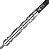 Close up view of the Peter Wright Euro 11 barrel grip and precision machining